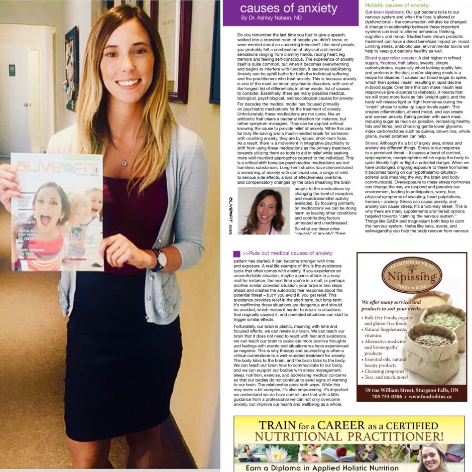 Naturopath, Dr. Ashley Nelson publishes Anxiety article Sports